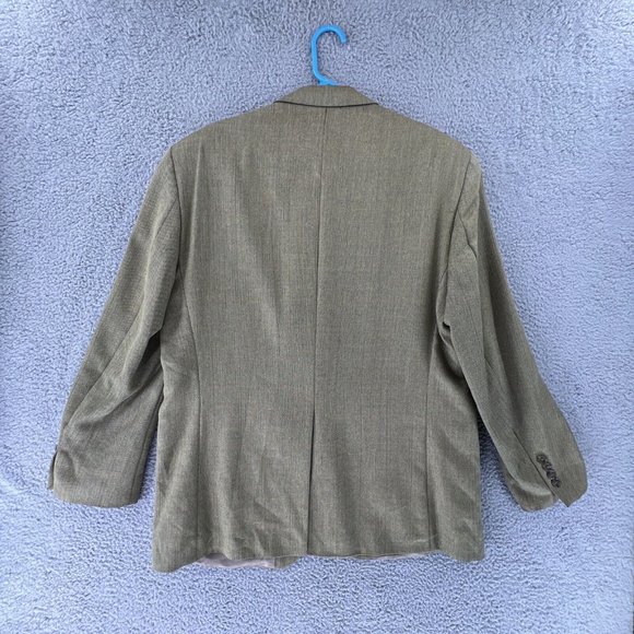 Vintage Chaps Ralph Lauren Men's 2 Button 44 R Silk Wool Plaid Green Sports Coat - Picture 14 of 14